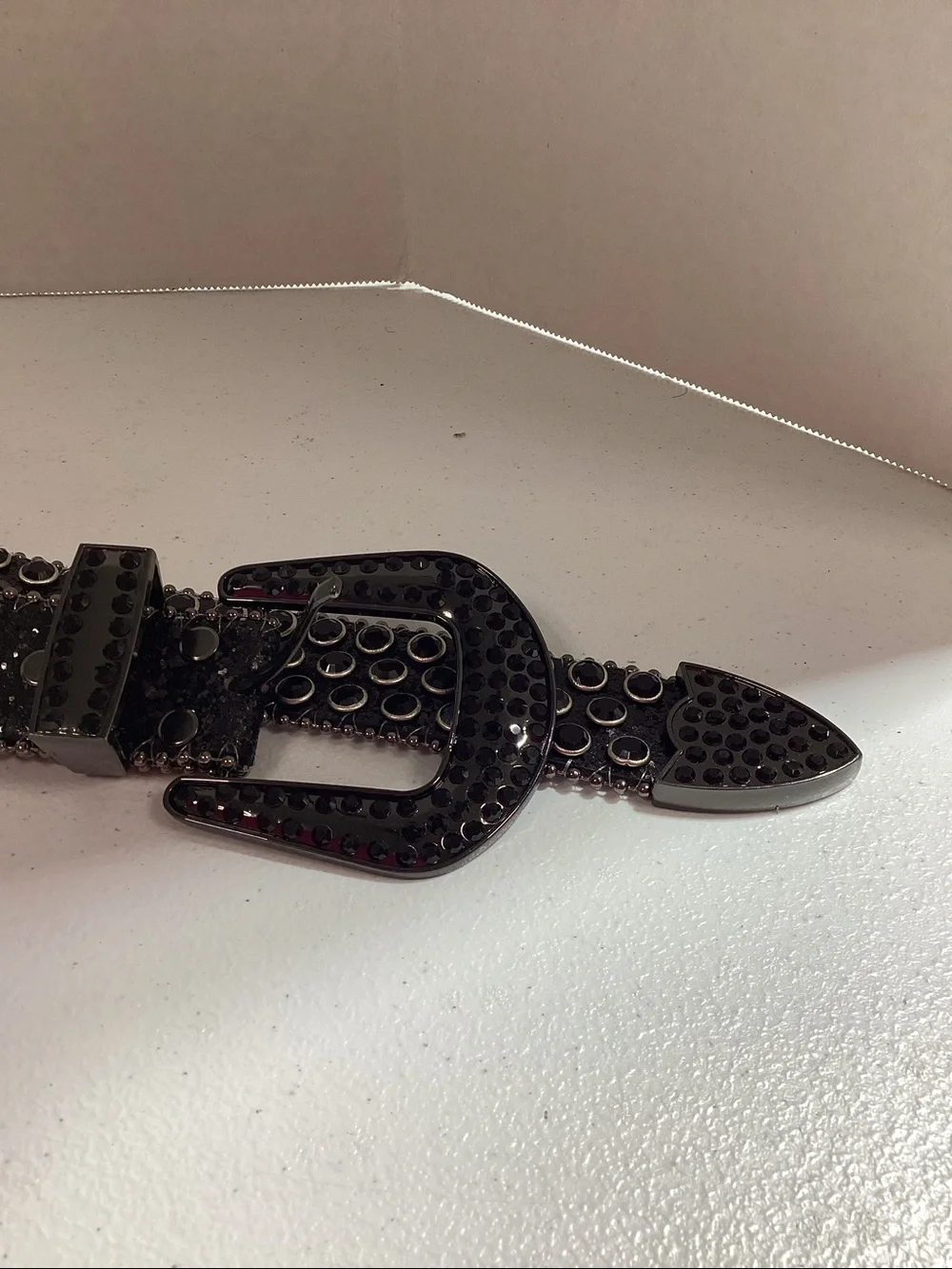 Black Studded Women's Belt - Classic Rocker Style